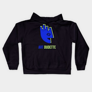Art Dudette In Blue And Lime Kids Hoodie